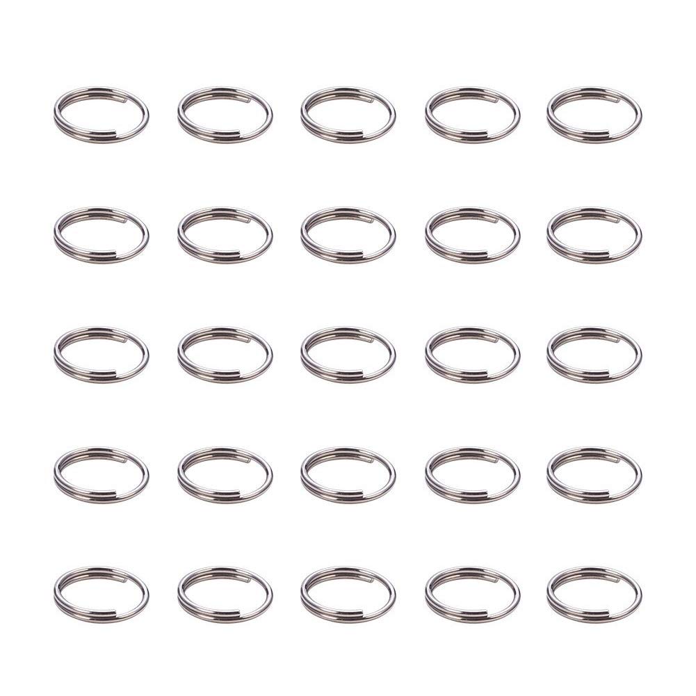 PandaHall Elite 190pcs Stainless Steel Jump Rings, Double Loops, Stainless Steel Color, 8x0.6mm