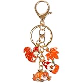 Hamdwerk Fall Autumn Keychain Gifts Halloween Boo Basket Stuffers Enamel Car Key Ring or Purse Backpack Accessories