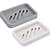 2PCS Draining Soap Dishes, Dishwashing Sponge Holder with Water Tray | Dishwashing Sponge Soap Holder with Water Tray,Keep the Place Dry,Easy to Clean Soap Cases, Suitable for Kitchen,Bathroom