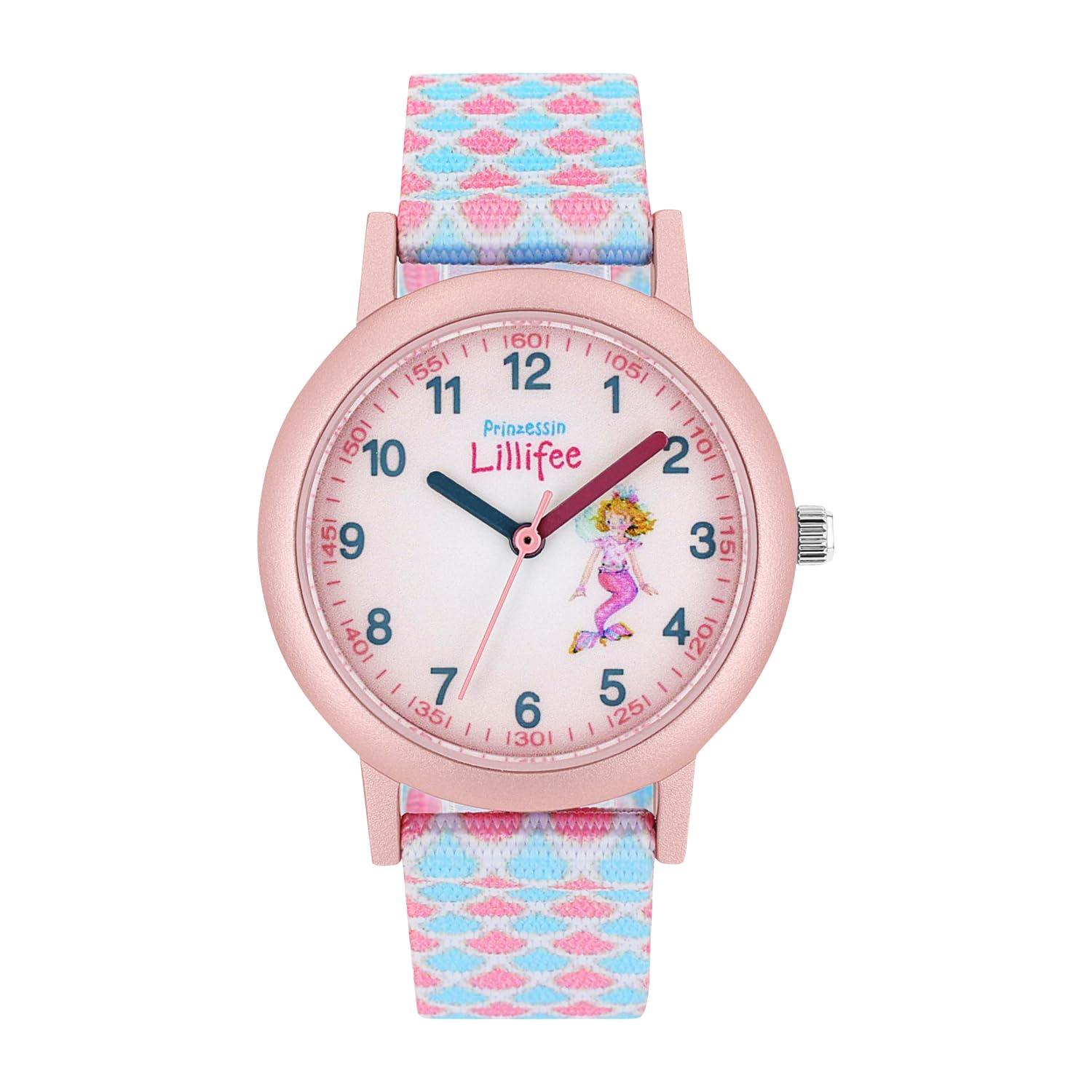Prinzessin Lillifee wristwatch girls quartz watch analog, with textile strap, pink, 3 bar water resistant, comes in watch gift box 2031755