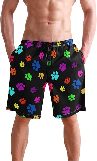 mens rainbow swim trunks