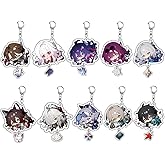 PIGIAOKA Honkai: Star Rail Keychain Set 10pcs Cute Acrylic Figure Keychain Accessories for Charms gift, Anime Merch for Game fans