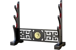 FOXSMZZ Sword Holder Velvet Padded Katana Stand Samurai Display Rack Support All Tanto Swords Weapon Display Stand (Tai Chi-3)