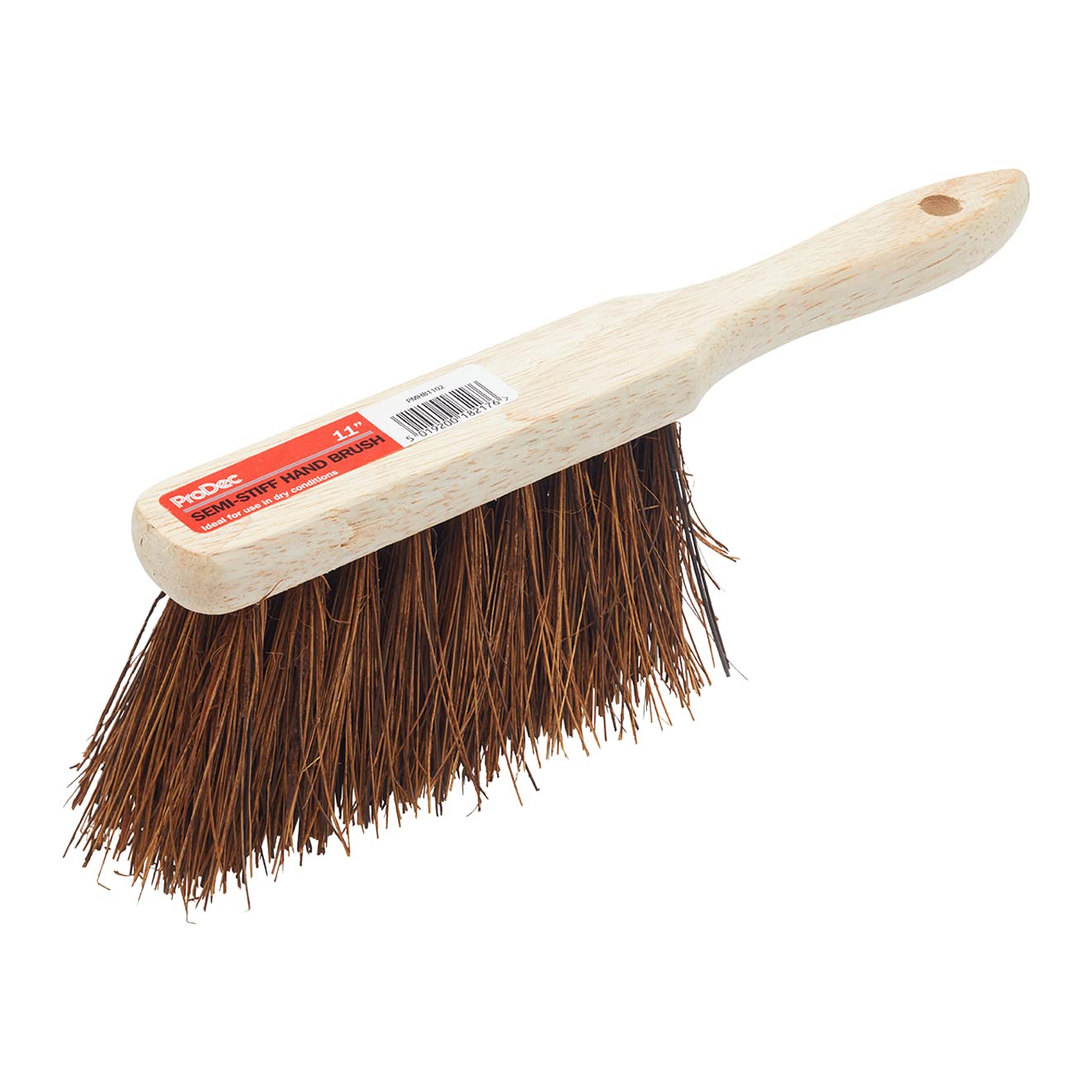 ProDec 11" Natural Palmyrah Fibre Semi-Stiff Hand Brush for Heavy Debris, Rough Surfaces and Outdoor Use