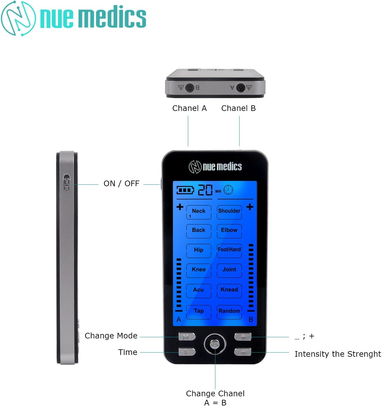 Tens Unit Machine Pulse Massager 24 Massage Modes [Lifetime Warranty] Rechargeable Muscle Stimulator Device with 10 Pads for Pain Relief, Body Building Neck Back Pain Relief: Health & Personal Care