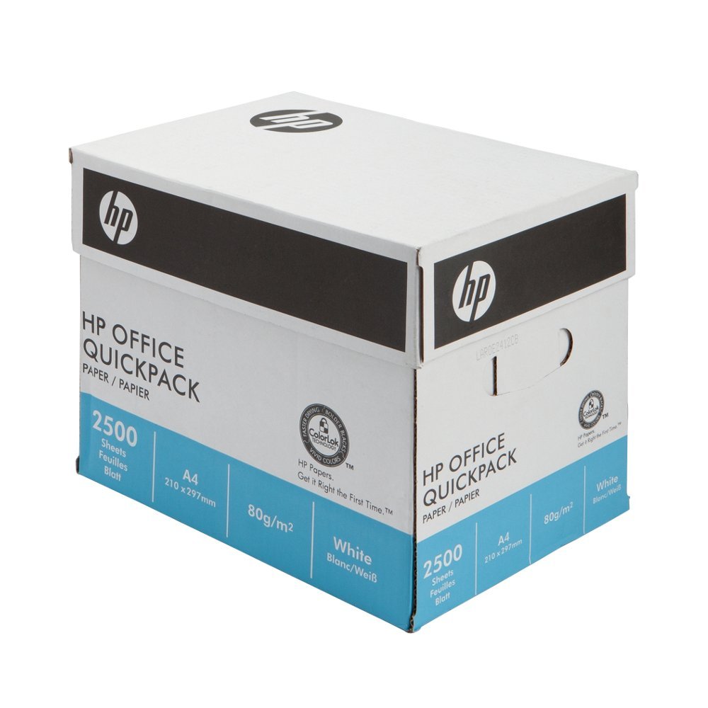 Hewlett Packard (HP) Office Paper Quickpack 2500 Sheets per Box No Wrap 80gsm A4 White - Ref HPF031 (1 Box)