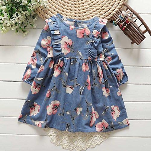 2018 Spring Girl's Dress Soft Pure Cotton Floral Printed Ruffles Children Dress
