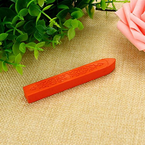 Luweki 5PCS New Vintage Manuscript Sealing Seal Wax Sticks Wicks For Postage Letter (One Size, Orange (without lamp pith))