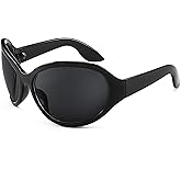 FEISEDY Oversized Trendy Sunglasses Classic Oval Wrap Around Stylish Big Frame Shade Women Glasses B2391