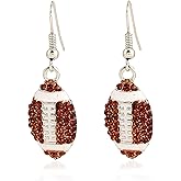 GBAHFY Acrylic Rugby Football Earrings for Women Lightweight Dangle Drop Earrings Sports Fan Jewelry