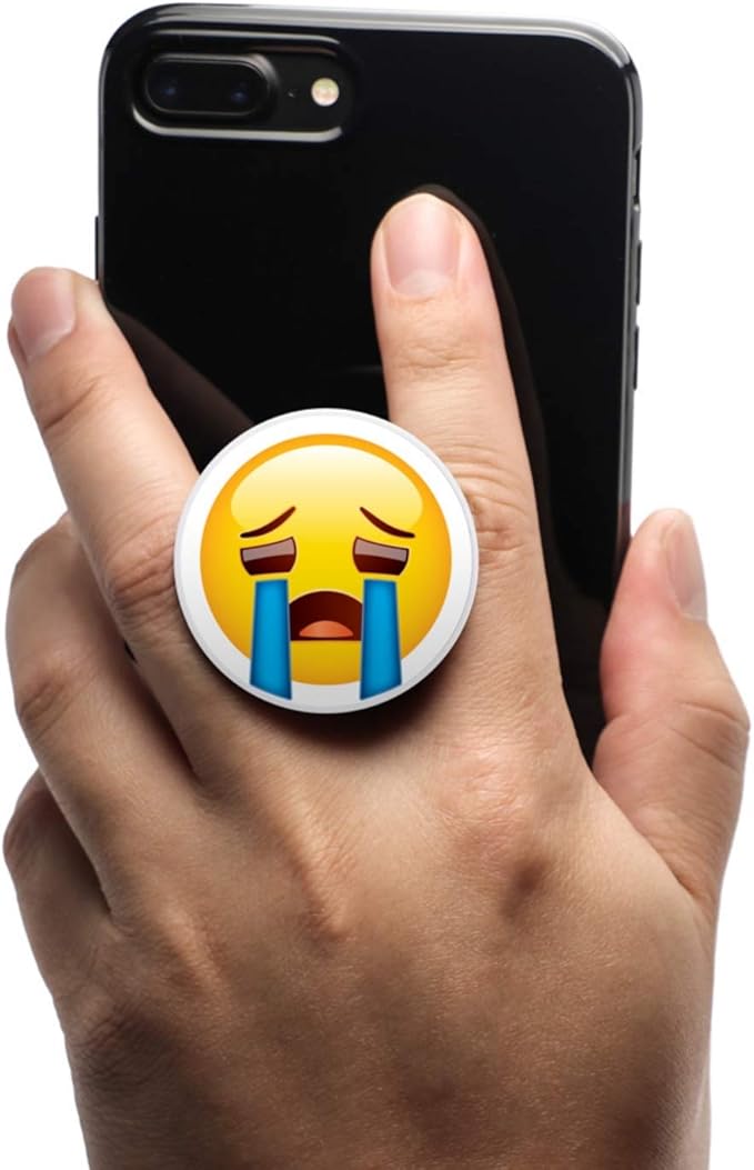 Amazon Co Jp マグネット式折りたたみ式電話グリップ スタンド ホルダー 柔軟性のある柔らかい中間部分で快適にフィットします Coolgrips 携帯電話グリップ Airpop 磁気電話グリップ 絵文字 泣き顔 家電 カメラ