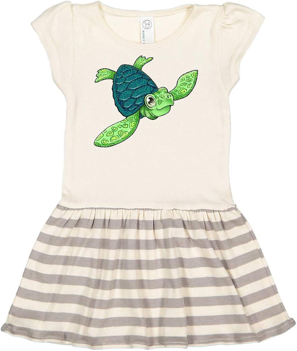 inktastic Sea Turtle with Swirls Toddler Dress Clothing