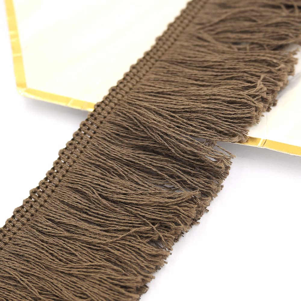 3 Metres 5 cm Tassel Fringe Trim Cut Fringe Decorative Ribbon Decorative Border Dance Fringe Sewing Accessories for Clothes,Costumes,DIY Sewing,Curtains,Tablecloths,Table Runners,Decoration,Coffee
