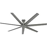 Hunter 72 inch Outdoor or Indoor Ceiling Fan without Light - Ceiling Fan with Wall Control, For Patio, Garage, or Porch, Quie