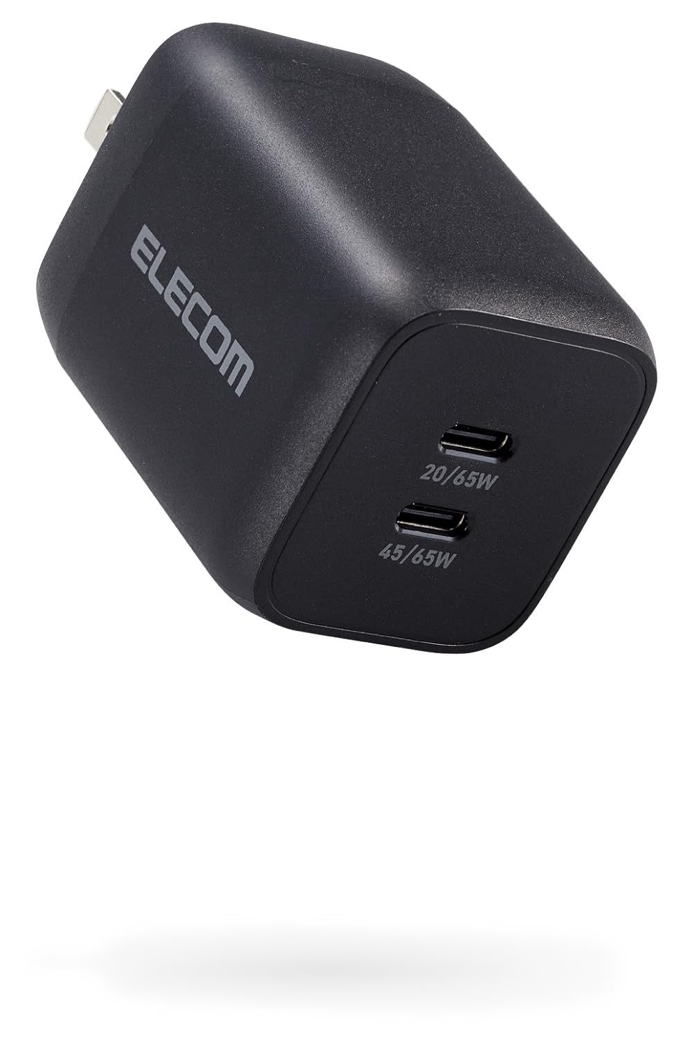 エレコム 充電器 Type-C 2ポート 65W USB PD対応 PPS対応 QC3.0対応 Magsafe3対応 折りたたみ式プラグ ブラックの商品画像