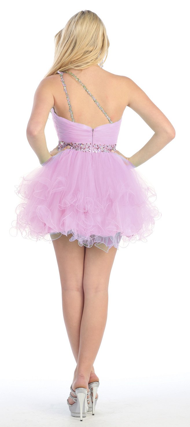 US Fairytailes One Shoulder Cocktail Party Junior Prom Dress 2907