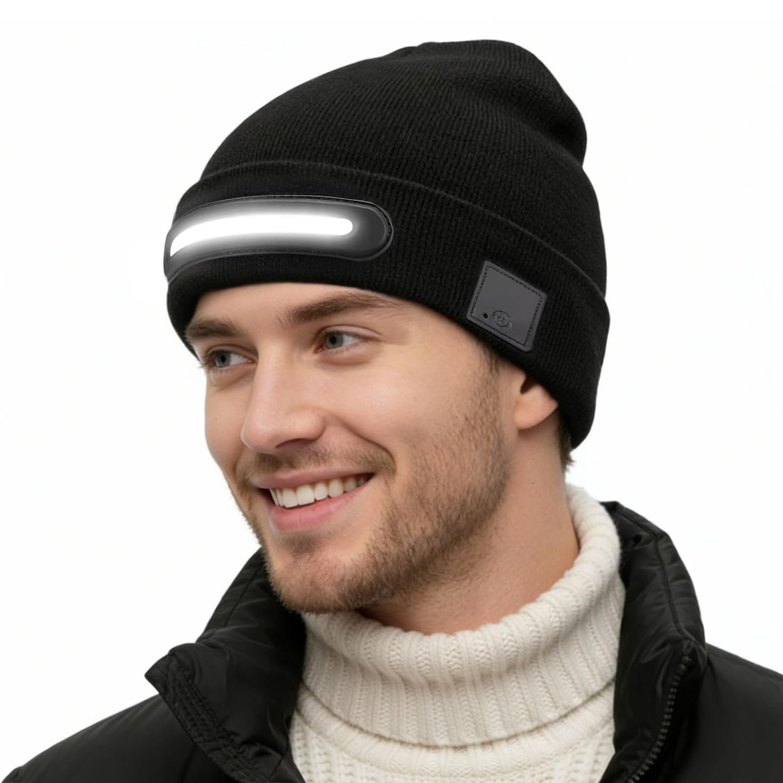 LED Beanie Hat with Light,USB Rechargeable Beanie with Built-in Headlamp,Flashlight Beanie Hat for Men Women,3 Brightness Modes for Camping Fishing Walking