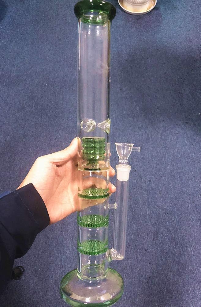 Green Glass Bong Best Percolator Oil Rigs 3 Honeycomb and Birdcage Bubbler Hookahs 18.8mm Joint Recycler Glass Water Pipes
