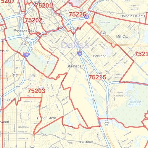 Dallas County Zip Codes Map Maping Resources