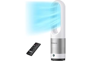 Senmeo Bladeless Fan for Bedroom, 22" Quiet Bladeless Tower Fan with Remote, 90° Oscillating, 8 Speeds, 9 Hour Timer, LED Display with Auto Off, Easy to Clean, Portable Standing Fan for Home, Office