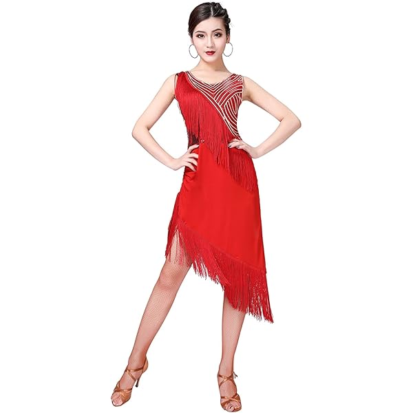 洋服ダンス　アジアン風 Amazon.com: ZX Ballroom Dance Dresses for Women Fringed Lace