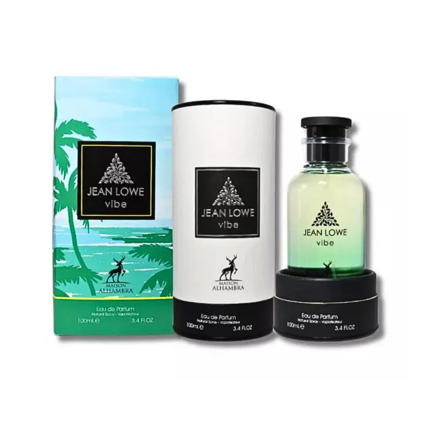 Maison Alhambra Jean Lowe Vibe – Citrus, Fruity, Aromatic, Woody – Eau de Parfum Spray for Unisex, 3.4 Ounce / 100 ml