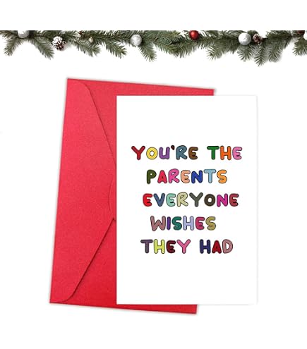 Twizler Biglietto Di Natale Per Mamma E Papà – Pinguini, Formato 15,5x15,5 Cm, Con Busta, Fatto In UK