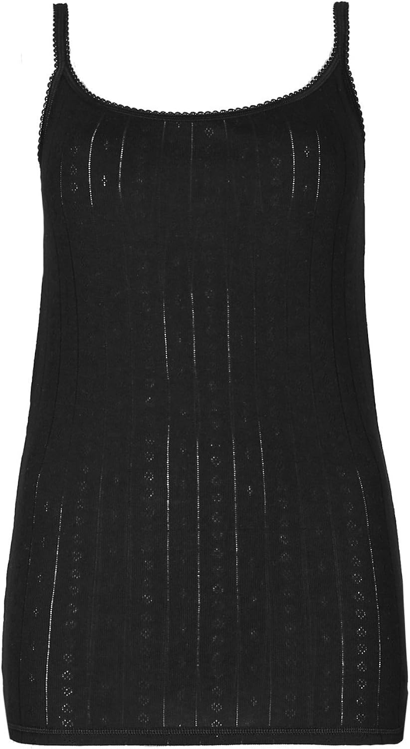 Marks And Spencer Ladies M S Black Thermal Pointelle Camisole Vest Top Size 22 Amazon Co Uk Clothing