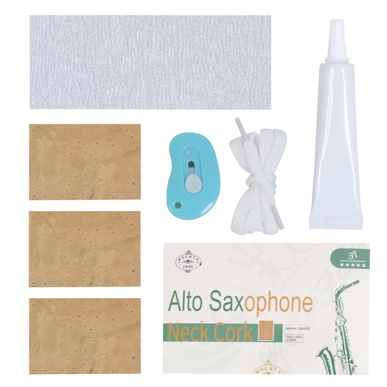 Alto Saxophone Neck Cork, 3 Pcs Universal Saxophone Neck Cork Piece for Clarinet/Alto/Soprano/Tenor Saxophone Cork, Saxophone Neck Cork Replacement Kit - Musical Instrument Accessories