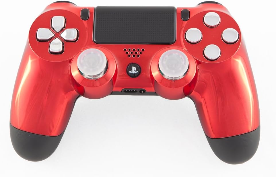 Red Chrome PS4 Custom Modded Controller