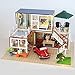 Flever Dollhouse Miniature DIY House Kit Creative Room with Furniture for Romantic Valentine's Gift(Wait for You My Love)