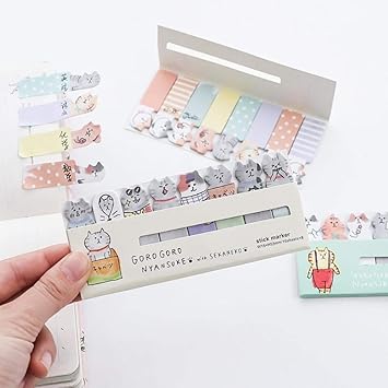 Amazon Com 36 Pcs Lot Cute Cat Sticky Notes Memo Pad Mini Index Sticker For Diary Planner Agenda Office Accessories Supplies Office Products