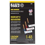 Klein Tools 56251 Wire Marker Book, 120/240V 3 Phase 1-48