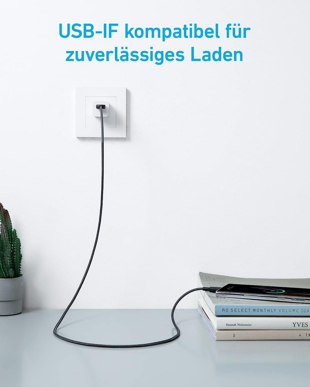 Anker USB C Kabel, [2 Stück 0,9m] Ladekabel USB C Nylon Geflochten Schnellladekabel, USB auf USB C Kabel für Samsung Galaxy S24 S23 S22 Ultra Note 20 iPhone 16 15 14 Pro Max iPad MacBook 3