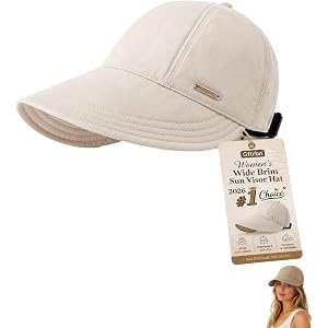 Women's Wide Brim Sun Visor Hat UPF 50+ UV Protection Ponytail Beach Cap | Adjustable Fit Soft and Comfortable Breathable and