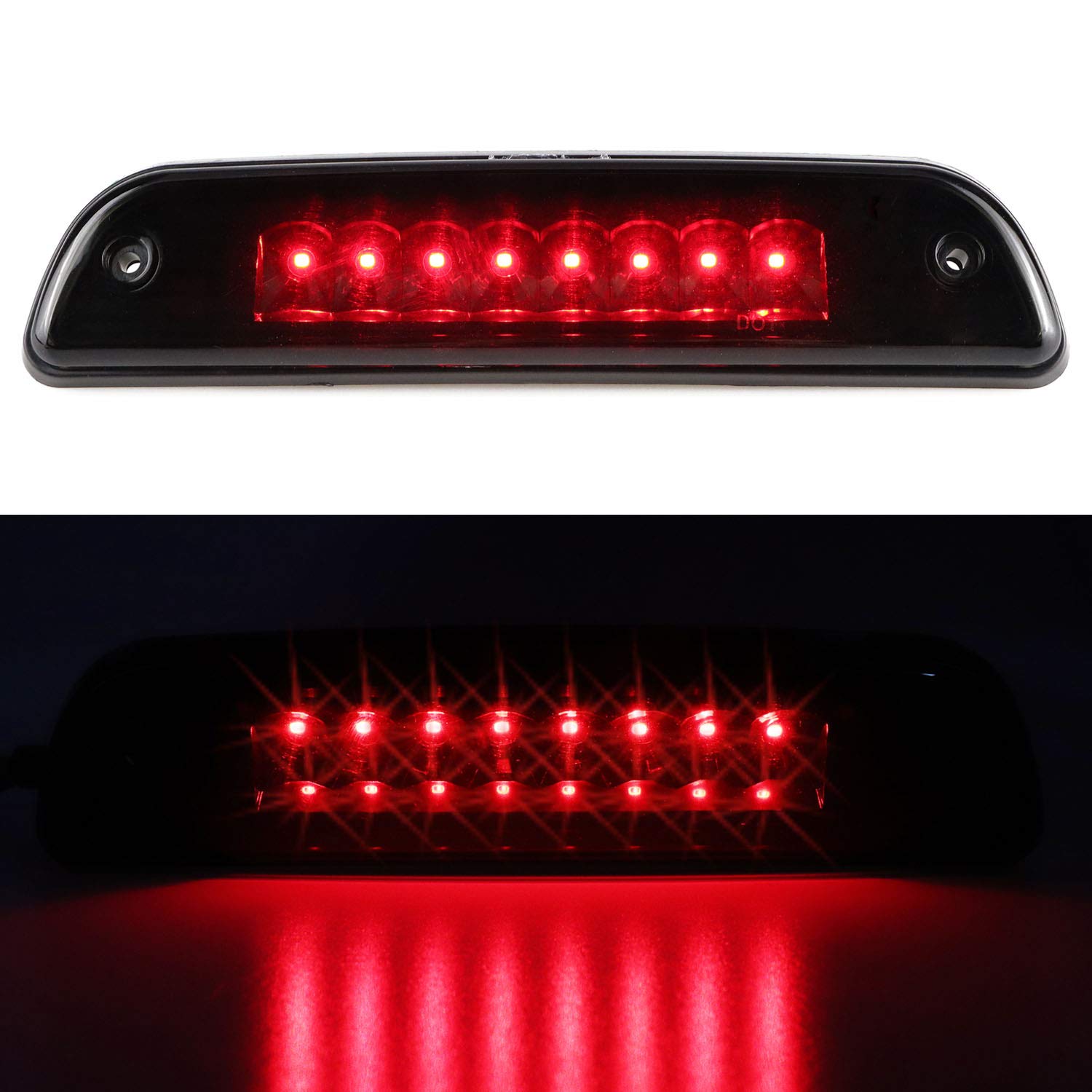 Photo 1 of 3rd Third Brake Light for 1995-2023 Toyota Tacoma LED Center High Mount Stop Light, 2016-2023 Fit for Extended Cab Pickup Only (Black Housing Smoked Lens)