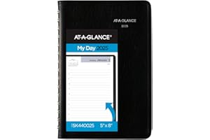 AT-A-GLANCE 2025 Appointment Book Planner, Daily, 5" x 8", Small, Hourly, DayMinder, Black (SK440025)