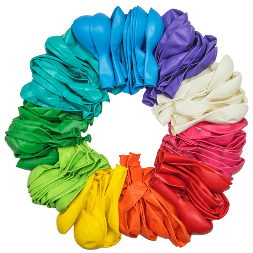 Artier 50 Biodegradable Multicoloured Balloons in 10 Colours. 12 Inch Large Eco Friendly Balloons. Perfect for Kids Parties, Baby Showers, Weddings, Anniversaries. For Helium or Air Use — image 1