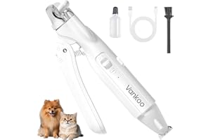 Vankoo 2 in 1 Dog & Cat Nail Clippers & Trimmers with LED Lights, Splash Guard - Pet Hair Trimmer for Around Paws, Ear, Eye,Face, Rump Rechargeable & IPX7 Waterproof Grooming Supplies for Dog, Cat