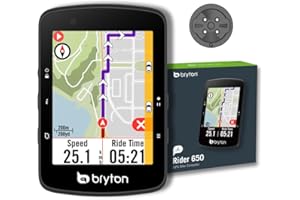 Bryton Rider 650 2.8 Inch Color LCD Touchscreen GPS Bike/Cycling Computer, Preloaded USA Map, Compatible with Bike Radar, 33hrs Long Battery Life, Navigation with Turn-by Turn Follow Track Waterproof