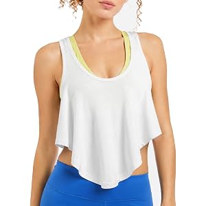 FUNTOUR Athletic Tank Tops for Women Loose Fit Workout Shirt Yoga Tank Tops | Yoga Tank Tops for Women with Soft Stretch Fabr