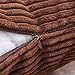 Home Brilliant Brown Throw Pillow Cover 18 x 18 Solid Supersoft Corduroy Stripes Square Throw Pillow for Couch S ofa Bedroom Living Room Chair, 18x18 inches (45cm), Brown