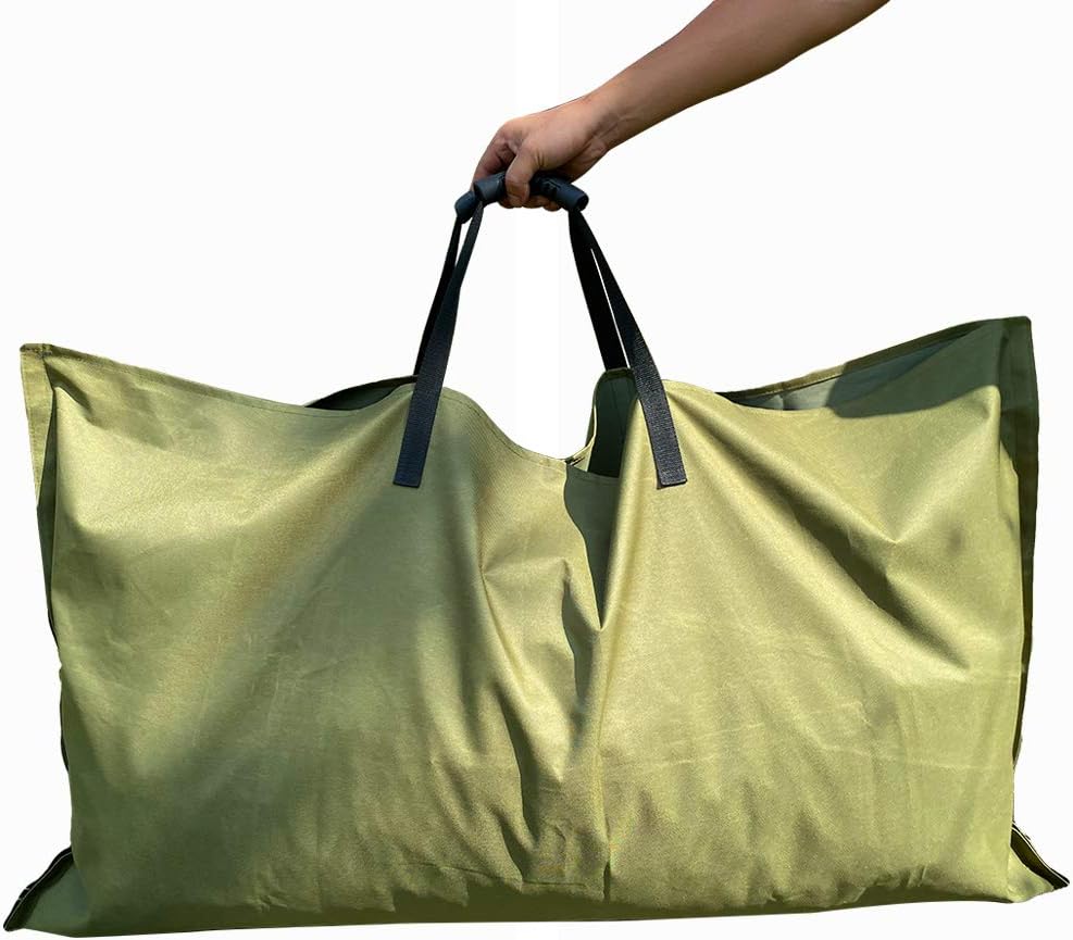 REPUBLICOOL Leaf Bag, Gardening Bag, Garden Tarp, Gardening Basket, Lawn Yard Waste Tarp, Container, Tote, Heavy Duty Military Canvas Fabric, Green