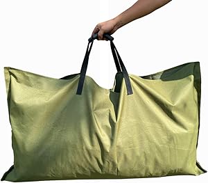 REPUBLICOOL Leaf Bag, Gardening Bag, Garden Tarp, Gardening Basket, Lawn Yard Waste Tarp, Container, Tote, Heavy Duty Military Canvas Fabric, Green