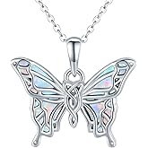 Freesloth Butterfly Necklaces for Women 925 Sterling Silver Butterfly Jewelry Butterfly Pendant Necklace Gifts for Girlfriend Valentine's Day Christmas