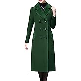 Aprsfn Women's Winter Wool Coats Double-breasted Notched Lapel Warm Jackets Midi Long Peacoat Long Sleeve Pea Coats