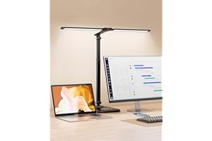 CHARYJOD LED Desk Lamp for Office Home, Height Adjustable Architect Desk Light with USB Adapter, Stepless Dimming Desk Lamp Light for Reading, Study, Workbench
