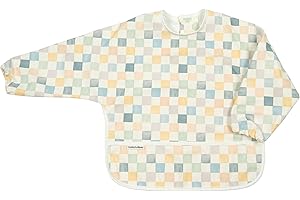 Loulou Lollipop Long Sleeve Mess Free Waterproof Bibs, for baby boys and girls 6-36 Months, Machine Washable, Travel Friendly
