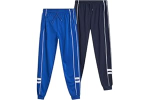 Quad Seven Boys Sweatpants 2 Pack Tricot Athletic Kids Joggers Clothes for Boys Jogger Pants with Pockets (Size 4-18)