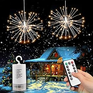 Sporgo Feuerwerk Licht,2 Stück 120 LEDs Feuerwerk Lichterkette mit 8 Modi Beleuchtungs,Wasserdicht Feuerwerk LED Licht…